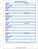 Printable Internet Information Log