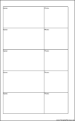 Printable Large Cahier Planner Phone List Two Columns - Left