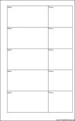 Printable Large Cahier Planner Phone List Two Columns - Right