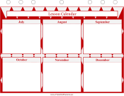 Printable Lesson Calendar - July to December