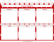 Printable Lesson Calendar - January to June