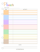 Printable Monday Start Weekly Planner Color