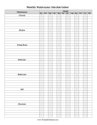 Printable Monthly Maintenance Checklist Indoor