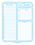 Printable Monthly Planner June