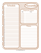 Printable Monthly Planner November