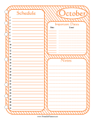 Printable Monthly Planner October