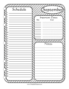 Printable Monthly Planner September