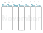 Printable November Weekly Planner