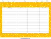 Printable Password Tracker