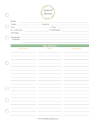 Printable Potluck Planner