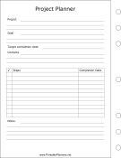 Printable Project Planner - Left