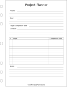 Printable Project Planner