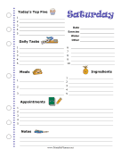 Printable Saturday Planner Kawaii