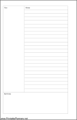 Printable Small Cahier Planner Cornell Note Page - Left