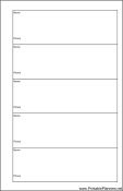 Printable Small Cahier Planner Phone List - Right