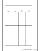 Printable Small Organizer Monthly Planner-Month On Two Pages - Left