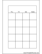 Printable Small Organizer Monthly Planner-Month On Two Pages - Right