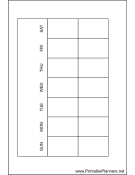 Printable Small Organizer Monthly Planner-Month On Two Pages - Left (landscape)