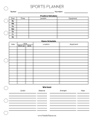 Printable Sports Planner