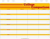 Printable Student Planner — College Comparison