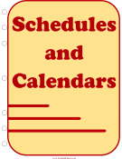 Printable Student Planner — Schedules (cover page)