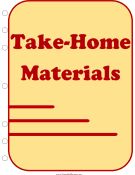 Printable Student Planner — Take-Home Materials (cover page)