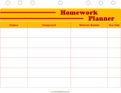 Printable Student Planner — Homework