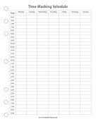 Printable Time-Blocking Schedule