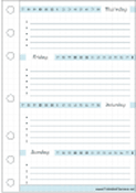 Printable Timeline Bullet Journal Thurs-Sun