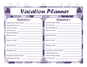 Printable Vacation Planner Multiple Destinations