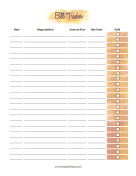 Printable Watercolor Bill Tracker