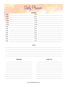 Printable Watercolor Daily Schedule