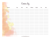 Printable Watercolor Exercise Log