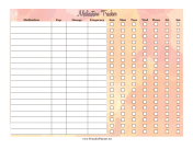 Printable Watercolor Medication Tracker