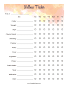 Printable Watercolor Wellness Tracker