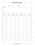 Printable Weather Journal - Left