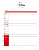 Printable Weekly Fitness Planner