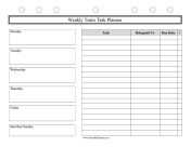 Printable Weekly Team Task Planner