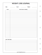 Printable Weight Loss Journal - Left