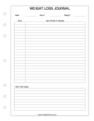 Printable Weight Loss Journal