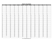 Printable Yearly Calendar