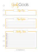 Printable Yearly Goal Planner