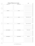 Printable Yearly Home Renovations Planner